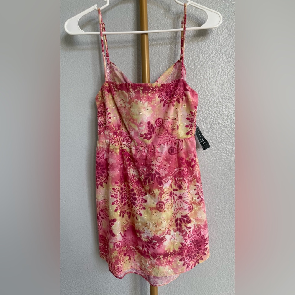 INC International Concepts Floral Women's Top w/ adjustable straps and open back